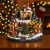 VARZI Carillon Natalizio Villaggio Luminoso con Trenino, Case e Albero di Natale, 37 LED fissi, Decorazione Festiva Interna, Perfetta per Le Feste 30cm 1956