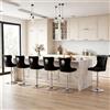 Relbiety Set di 6 Sgabelli da bar Velluto Altezza Regolabile,Nero | Sgabelli Cucina Moderni con schienale testa di leone, Girevole 360°, Base Metallo dorato