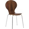 CLP Sedia Impilabile Diego I Comoda Sedia Da Pranzo I Struttura In Metallo, Seduta In Legno I Design Ergonomico Salvaspazio | Colore noce