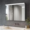 SONNI Armadio a specchio da bagno con illuminazione, 80 x 60 cm, in acciaio inox, IP44, luce bianca fredda e interruttore da parete per bagno