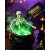 Lamptobe Calderone Decorazione Halloween Interni con Generatore Nebbia & Scheletro | Effetto magico della fiala galleggiante, calderone nero da 20 cm, kit fai da te per una festa di Halloween da brividi
