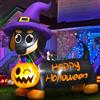 Danxilu Bassotto Gonfiabile Halloween con Zucca 150 cm LED da Esterno | Decorazioni Gonfiabili con Luminosa e Cappello da Strega per Esterni, Ingresso, Giardino, Feste, Cortile e Addobbi Halloween