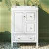 SACOOL Lavabo da bagno autoportante, superficie verniciata, lavabo in ceramica, grande capienza, guide estraibili silenziose, cerniere soft-close, bianco, 62 x 47 x 90 cm