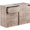 CASARIA® Comodino Set da 2 54x39x28cm in Legno 3 Cassetti Camera Letto Tavolino da Notte Comodini Rovere