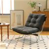 Bladez Set di 2 poltrone lounge in ecopelle in stile Barcellona, colore nero