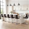 Relbiety Set di 6 Sgabelli da bar Velluto Altezza Regolabile,Grigio Scuro | Sgabelli Cucina Moderni con schienale testa di leone, Girevole 360°, Base Metallo dorato