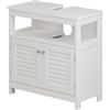 Vicco Mobile sottolavabo per bagno Riad, Bianco 60 x 60 cm | 2 Ante · 2 scomparti · Apertura per sifone · Interno spazioso · Spazio aperto & chiuso
