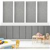 Yunlaishaocer Pannelli da parete imbottiti, 40 x 20 cm, autoadesivi, rettangolari, da parete, per testiera del letto, cameretta dei bambini, camera da letto e ufficio (grigio chiaro)