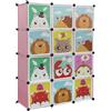 homewell Armadietto portaoggetti per bambini con 12 cubi, mobile portaoggetti con ante per bambini, per giocattoli, vestiti, scarpe