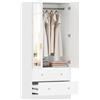 HOMCOM Armadio Moderno con Specchio 80x50x180cm Bianco