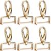 VOKABY 6PCS Moschettone Girevole a Molla in Metallo,Rimovibile | Moschettone a Molla,Oro,Nero,Argento,Bronzo,15 mm,25 mm,32 mm,38 mm