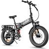 SAMEBIKE 20x4 fat bike elettrica pieghevole 100km autonomia e-bike fuoristrada 48V 15Ah Batteria sostituibile con sospensione anteriore biciclette da pendolare a 7 velocità