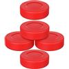 SHINEOFI 5 Pezzi Dischi da Hockey di Ricambio Rotondi Opachi | Gomma e Pvc, Rimbalzo Basso e Resistente All'usura, per Hockey su Terra e Palestra, Rosso