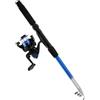 Healeved Canna da Pesca Telescopica Conveniente in Acciaio Inox Blu | Lunghezza Regolabile, Uscita del Filo Fluida, Uso Outdoor e Pesca Sul Ghiaccio, Struttura Robusta