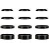 Xiciki Set di 12 distanziatori per bicicletta, 1 1/8, 2 mm/3 mm/5 mm/10 mm, in alluminio, per sterzo Ahead, distanziatori per manubrio per mountain bike, bici da corsa e BMX (nero)