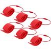 KOMBIUDA 6 Pezzi Clip per Disco Sportivo, Clip per Disco da Lancio, Plastico e Metallo, Rosso, con Lanyard, per Uso Quotidiano e Campeggio, per Trasporto e Sospensione