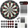 KOTO darts KOTO - Bersaglio e freccette, Sisal, Rotorsystem a 360° | nero, 90 pezzi set di accessori, incl. Freccette con punta in acciaio in ottone, bordo senza graffette, 6 alette e aste, 360°