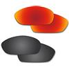 Fiskr anti-saltwater occhiali da sole polarizzati di ricambio per Oakley whisker 2 paia confezionate, Stealth Black & Fire Red