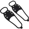 BESTOMZ Ramponcini Antiscivolo per Calzature da Montagna 6 Denti, Nero | Silicone e Acciaio Inossidabile, Design Compatto Leggero, per Alpinismo e Arrampicata, Taglia Unica