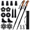 CREECHWA Bastoni da trekking telescopici, set da 2 con 16 accessori, manico in | Bastoni da trekking leggeri, stabili e veloci da 35 a 165 cm, per nordic walking