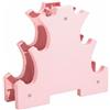 Baoblaze Portapesi a 3 Ripiani Porta Manubri Scaffale Pesi Rastrelliera Manubri Triangolare in Acciaio con Piedini in Gomma Antigraffio Portata 480kg Adatto, Porta Foglie Rosa