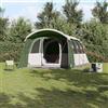 KGPWRCVD Tenda familiare con tetto, verde, bianco, 576 x 325 x 213 cm, poliestere, fibra di vetro