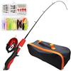 Dobufeet Canna da pesca telescopica portatile per bambini e mulinello Combo Kit per bambini con esca Spinning Reel Ganci per bambini principianti 50 pezzi/set