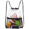 iplusmile Borsa da Viaggio Coulisse, Grande Capacità, Nero | PVC Trasparente, Pratica da Portare, per Spiaggia e Fitness, Chiusura Cordino, Formato Pieghevole