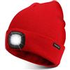 TAGVO USB Ricaricabile LED Cappello, Illuminazione e Lampeggiante Allarme della Specie 8 LED, Semplice Installazione verwendbare Faro di Chapeau, Unisex Winter Warm Berretto Lavorato a Maglia