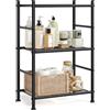 SONGMICS Scaffale a 3 Ripiani, Mobiletto in Acciaio, Struttura Robusta, 40 x 30 x 77,5 cm, Nero, per Cucina Soggiorno e Ripostiglio, Collezione Dacey-old BSC243BD01