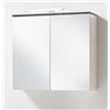 Composad | Pensile Bagno della Linea PROMESSA con 2 Ante a Specchio e Luce LED, Specchiera Con Contenitore, Arredo Bagno, (LxAxP): 39,6x65x22 cm, Grigio Cashmere Topmatt e Marmo Blunt, Made In Italy