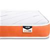 JAY-BE Semplicemente Kids Foam Free, con Molla in Acciaio Anallergico Airflow in Fibra, Bianco/Arancione, Unica