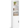 VASAGLE Libreria a 5 Ripiani, con Anta, 31,8 x 24 x 145,9 cm | Scaffale Verticale, per Soggiorno Studio Ufficio Sala da Pranzo, Bianco Nuvola, Collezione SIREN LBC501WB01