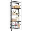 SONGMICS Scaffale in Metallo, Scaffalatura a 5 Ripiani, Capacità di Carico 100 kg, 40 x 30 x 144 cm, per Cucina, Bagno, Soggiorno, Nero Opaco, Collezione DAVIAN BSC245BD01