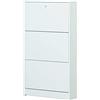 Dmora - Scarpiera a tre ante con ribalta in legno, colore bianco, cm 62 x 18 x 114