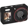 Minolta MND33 2VIEW - Fotocamera digitale da 64 megapixel con video UHD 4K e doppio LCD anteriore e posteriore, colore: Nero