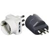 BTicino S3611D Adattatore Tris con Spina, 2P+T, 16A per 1 Presa Tedesca e 2 Prese Bipasso, 1500 W, 250 V, Bianco & S3623GE Adattatore Presa Tedesca, Grigio (Antracite), 250 volt, 10A