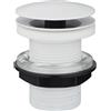 Rousseau Edouard Rousseau Piletta per lavabo a flusso libero, diam. 63 mm, certificato NF, senza troppo pieno, standard, finitura bianca