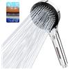 Vinabo Soffione Doccia Anticalcare, Doccino 6 Getti Alta Pressione | Doccino Universale G1/2 con Filtro, Ugelli in Silicone e Pulsante Stop, per Bassa Pressione, Bambini, Animali e Pulizia Bagno