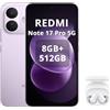 XIAOMI Redmi Note 17 Pro 5G,Smartphone 8+512GB,6,83 1.5K AMOLED 120Hz,Batteria 8340mAh Ricarica 67W,Fotocamera 50MP OIS+Ultra‑grandangolare,Snapdragon 6s Gen 4,IP68,Viola,Cuffie Bianco incluse