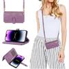 GoodcAcy Custodia a tracolla per Google Pixel 8 Pro,viola | Custodia a Portafoglio in Pelle PU [Tracolla Staccabile], Flip Libro Supporto Cover,Carta Fessura Portafoglio Case Antiurto