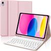 FOGARI Per iPad A16 11/10 Generazione 2025/2022 11/10.9 Pollici Cover Tastiera | Tastiera Bluetooth Rimovibile e Custodia Morbida TPU per Ufficio/Studio/Scrittura, Keyboard Wireless Portatile, Rosa
