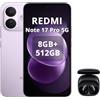 XIAOMI Redmi Note 17 Pro 5G,Smartphone 8+512GB,6,83 1.5K AMOLED 120Hz,Batteria 8340mAh Ricarica 67W,Fotocamera 50MP OIS+Ultra‑grandangolare,Snapdragon 6s Gen 4,IP68,Viola,Cuffie nero incluse