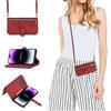 GoodcAcy Custodia a tracolla per Xiaomi 14 Ultra,rosso | Custodia a Portafoglio in Pelle PU [Tracolla Staccabile], Flip Libro Supporto Cover,Carta Fessura Portafoglio Case Antiurto