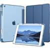 MoKo Cover per iPad 9a/8a/7a Generazione 10,2 Pollici con Portapenna | Custodia per iPad 10,2 2021/2020/2019, Trifold Sottile Leggera Cover con Retro PC Rigido Traslucido, Blu Marino