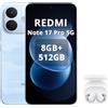 XIAOMI Redmi Note 17 Pro 5G,Smartphone 8+512GB,6,83 1.5K AMOLED 120Hz,Batteria 8340mAh Ricarica 67W,Fotocamera 50MP OIS+Ultra‑grandangolare,Snapdragon 6s Gen 4,IP68,Blu,Cuffie Bianco incluse