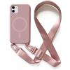2NSPDRGNI Magnetica Cover con Collana Compatibile con iPhone 11,Case con Laccio per Il Collo Custodia con Cordino,Rose Gold