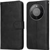 YUXING Cover per Honor Magic 8 Lite/X9D, Custodia a Libro in Pelle | Portafoglio, Blocco RFID, Porta Carte e Tasca Contanti, Chiusura Magnetica, Supporto, Antiurto-Nero