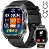 CHOOSETIME Smartwatch Uomo con Chiamate Bluetooth, 2,01 HD Display, LED Torcia, 900 mAh, Frequenza Cardiaca/Sonno, Fitness Tracker, 100+ Modalità Sportive, IP68, Compatibile con Android e iOS, Nero-Opaco