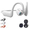 Generico 8mp Smart Camera Open-Ear Headset Eis Video, Ai, Ip54 Waterproof (White) | Open Ear Bluetooth 5.4 Wireless Earphones with AI Translation, Dual Mic, for Running, Cycling and Travel